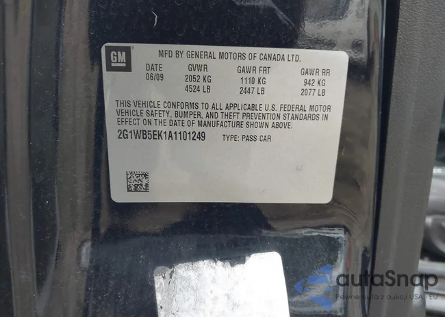 2G1WB5EK1A1101249: 43332069