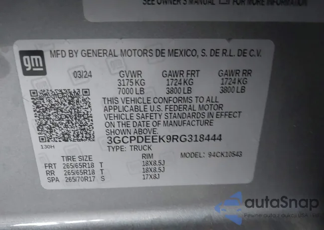 3GCPDEEK9RG318444: 43332085