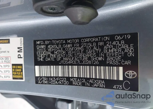 JTDS4RCE7LJ028126: 43332113