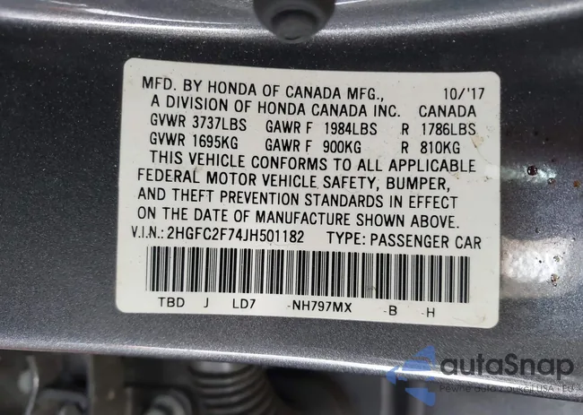 2HGFC2F74JH501182: 43332177