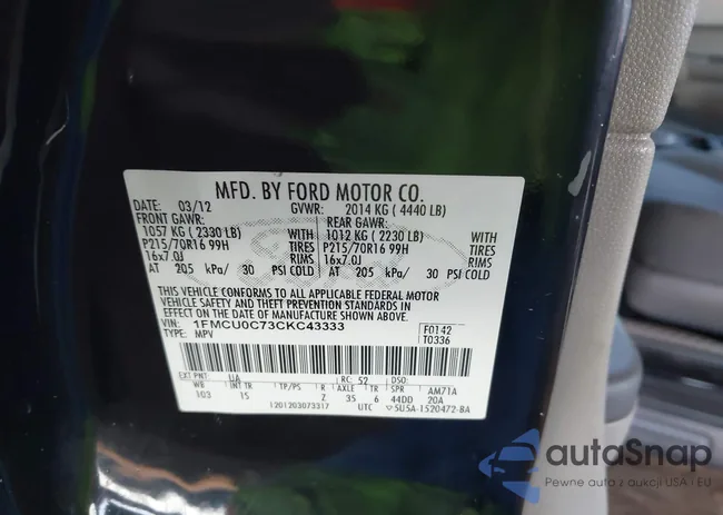 1FMCU0C73CKC43333: 43332207