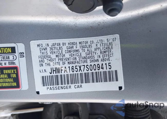 JHMFA165X7S009415: 43332216