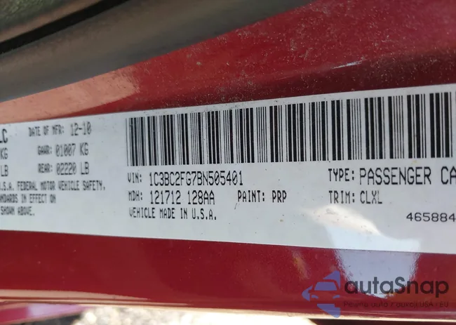 1C3BC2FG7BN505401: 43332218