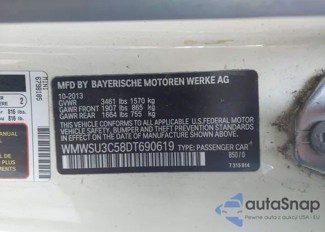 WMWSU3C58DT690619: 43332276