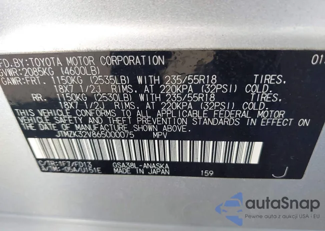 JTMZK32V865000075: 43332284