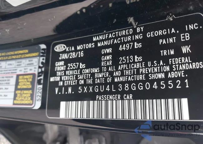 5XXGU4L38GG045521: 43331308