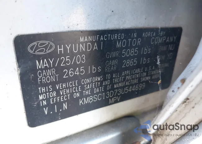 KM8SC13D73U544699: 43331387