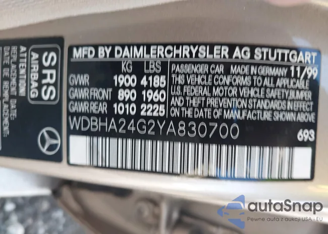 WDBHA24G2YA830700: 43331502