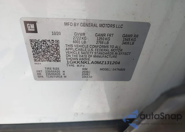 1GKKNKLA0MZ131204: 43332737