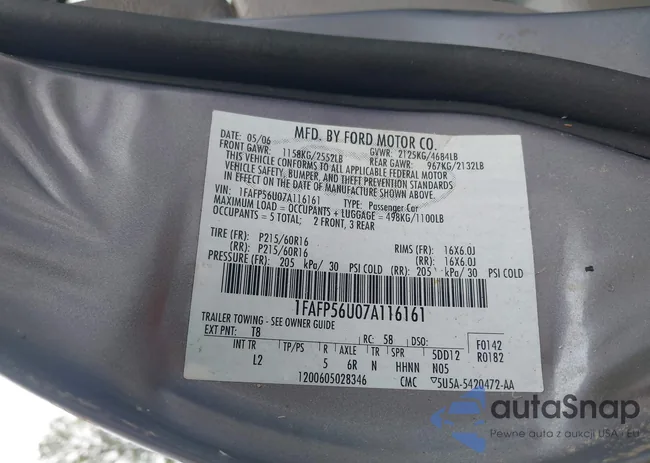 1FAFP56U07A116161: 43332941