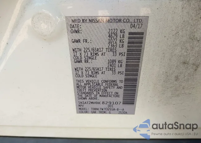 5N1AT2MV4HC829107: 43333010