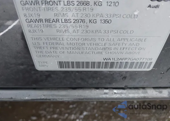 WA1L2AFP7GA077108: 43333050