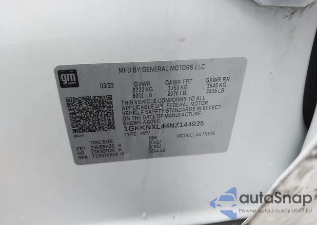 1GKKNXL44NZ144935: 43333102