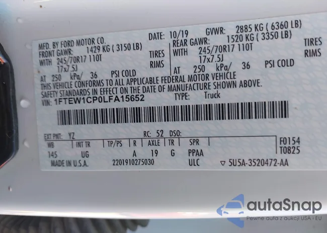 1FTEW1CP0LFA15652: 43333114