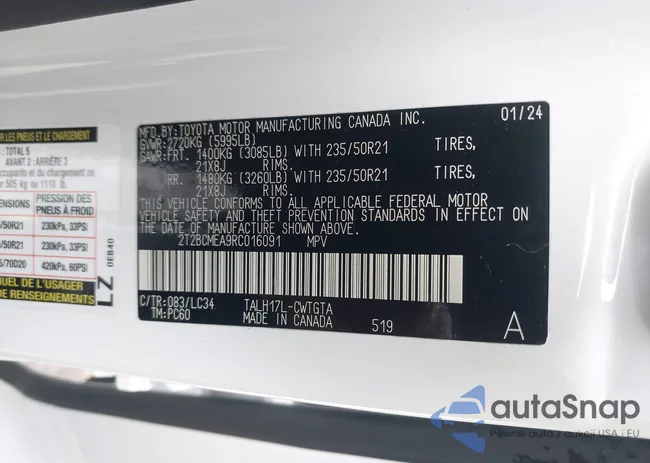 2T2BCMEA9RC016091: 43333136