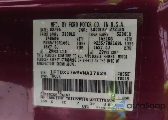 1FTDX1769VNA17029: 43333217