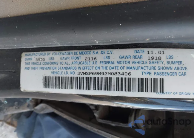 3VWSP69M92M083406: 43333248