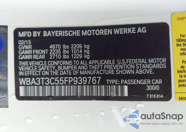 WBA3T3C55FP939767: 43333287