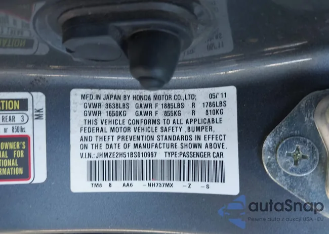 JHMZE2H51BS010997: 43332507