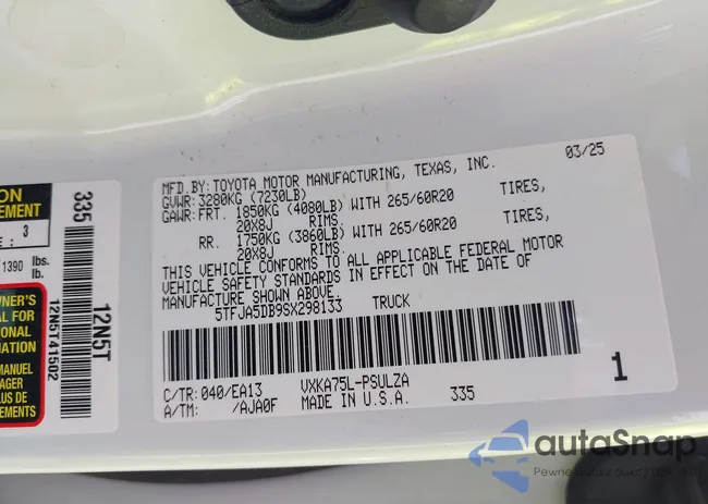 5TFJA5DB9SX298133: 43332509