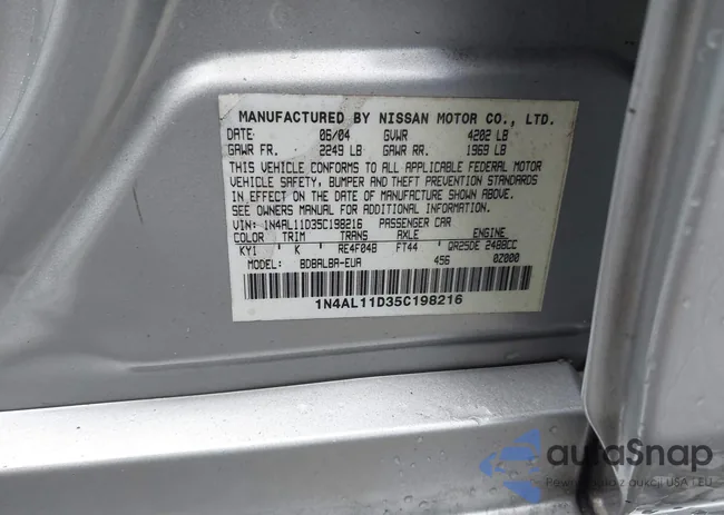 1N4AL11D35C198216: 43332531