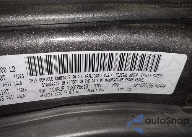 1C4RJFLT6KC750131: 43332562