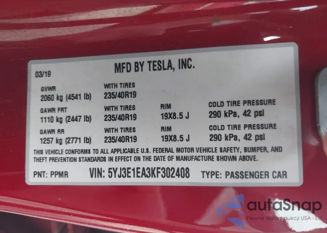 5YJ3E1EA3KF302408: 43333736