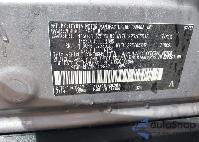 2T3P1RFV9PC372883: 43333755