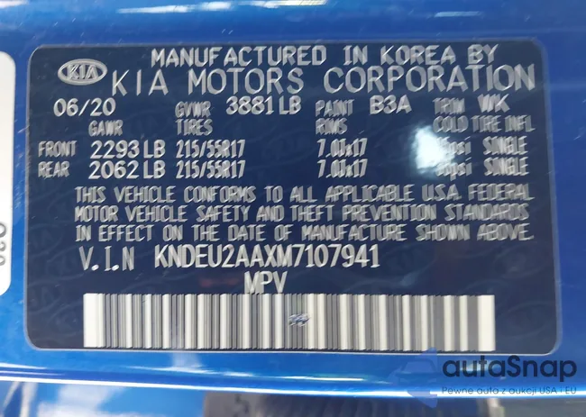 KNDEU2AAXM7107941: 43333757