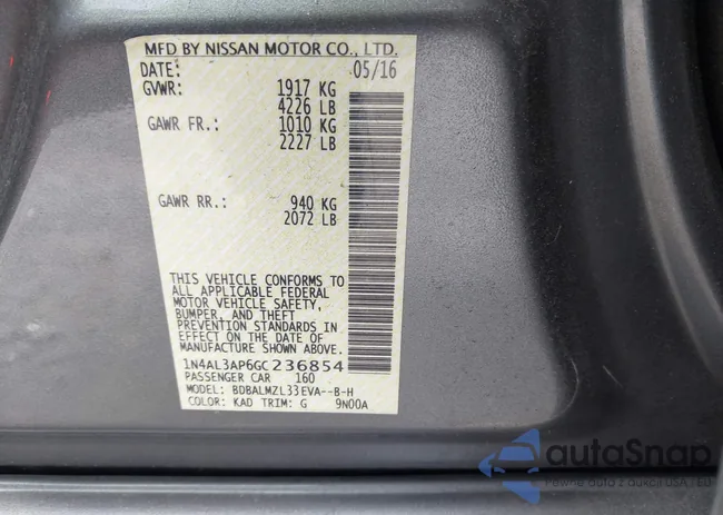 1N4AL3AP6GC236854: 43333772