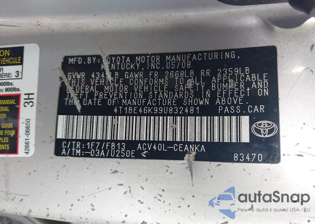 4T1BE46K99U832481: 43333776