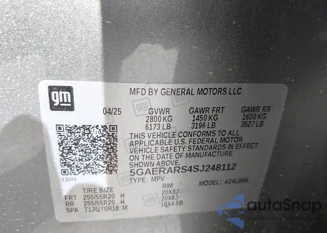 5GAERARS4SJ248112: 43333777