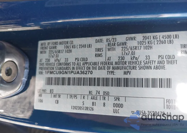 1FMCU9GN1PUA36270: 43333872