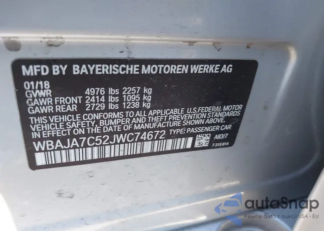 WBAJA7C52JWC74672: 43333891