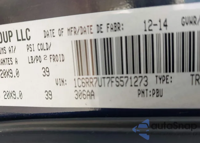 1C6RR7UT7FS571273: 43333932