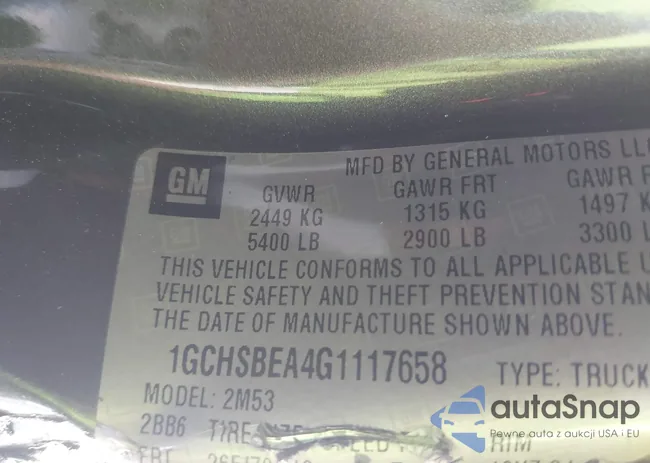 1GCHSBEA4G1117658: 43334004