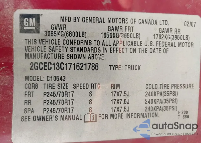 2GCEC13C171621786: 43334009