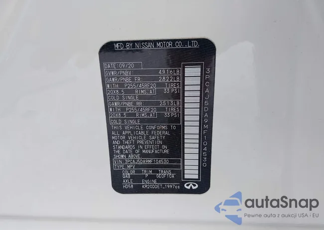 3PCAJ5DA9MF104530: 43334020