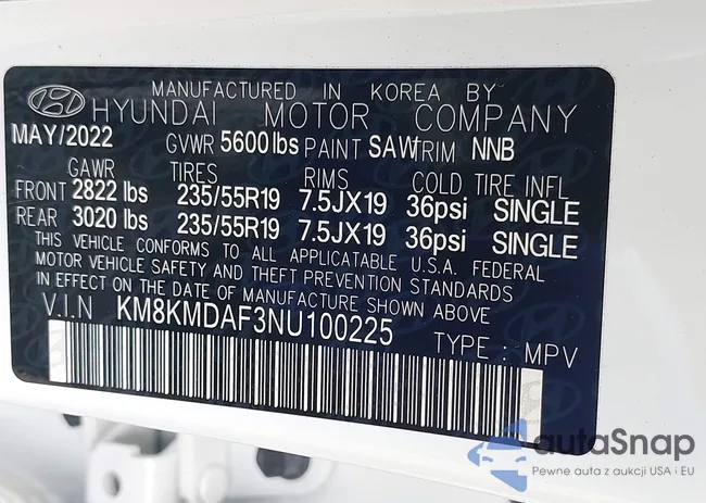 KM8KMDAF3NU100225: 43334084