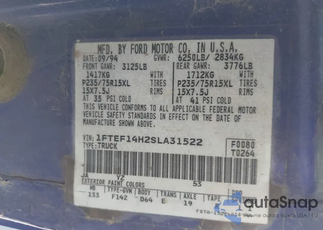 1FTEF14H2SLA31522: 43334195