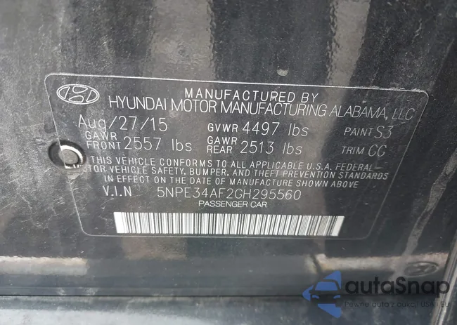 5NPE34AF2GH295560: 43334245