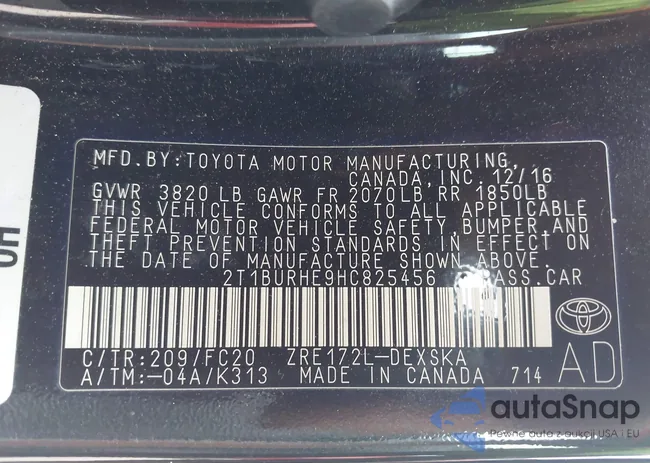 2T1BURHE9HC825456: 43333296