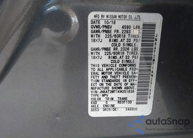 JN8AT2MT1KW251836: 43333322