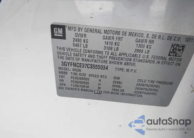 3GYFNCE37CS555034: 43333475