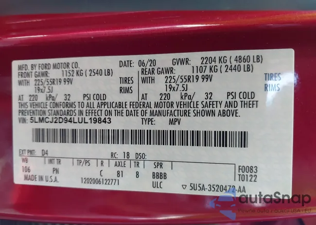 5LMCJ2D94LUL19843: 43333550