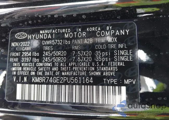 KM8R74GE2PU561164: 43333582