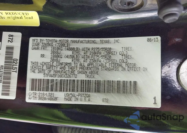 5TFAW5F16EX326772: 43333617