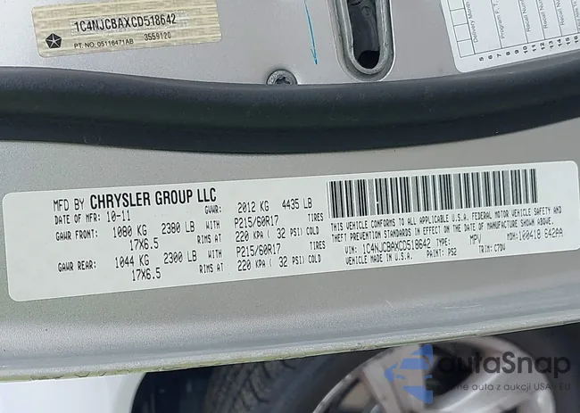 1C4NJCBAXCD518642: 43333626