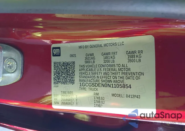 1GCGSDEN0N1105854: 43333662