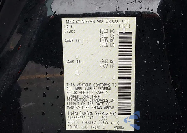 1N4AL3AP6DN564260: 43333679